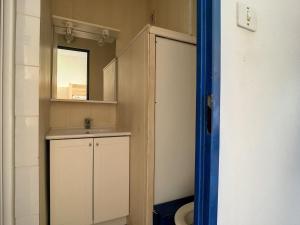 bagno con servizi igienici, lavandino e specchio di Studio Palavas-les-Flots, 1 pièce, 4 personnes - FR-1-715-64 a Palavas-les-Flots