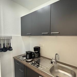 Ferienpark Buntspecht Apartment B tesisinde mutfak veya mini mutfak