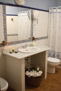 a bathroom with a sink and a toilet at Casa Rural Las Martas in Acebo