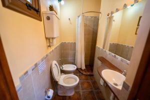 a bathroom with a toilet and a sink at Casa Santa Teresita in Cafayate +19 photos