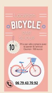 um cartaz de uma bicicleta para uma festa de formatura em Villa 2 chambres Netflix - Wifi - Parking - Terasse em Ruelle-sur-Touvre