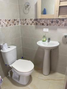 een badkamer met een toilet en een wastafel bij APARTAMENTO ALAMEDA DEL RIO in Barranquilla