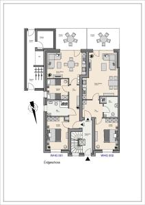 Grundriss einer Eigentumswohnung in der Unterkunft Appartements Buesum DS10 in Büsum