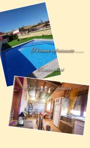 a collage of pictures of a house with a pool at LOS SUEÑOS DE JAVIER in Robledillo