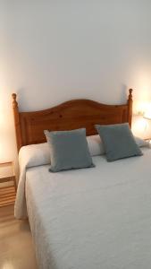 een groot bed met twee kussens erop bij Apartamento Andalucía in Córdoba