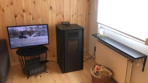TV a/nebo společenská místnost v ubytování Le chalet du Parc un Retour aux sources