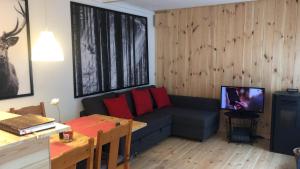 TV a/nebo společenská místnost v ubytování Le chalet du Parc un Retour aux sources