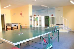 una mesa de ping pong en una habitación con raqueta de ping pong en BreitlingBlicke, en Gollwitz