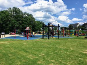 a park with a playground with a play structure at Welcome To Downtown Pickens close to Clemson and Lake Keowee in Pickens