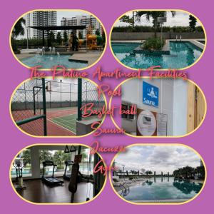 a collage of photos of a resort with a swimming pool at Platino Aparment @ Paradigm Mall in Johor Bahru