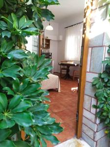 a view of a living room from the door of a house at Dream Catcher Studio in Skopelos Town