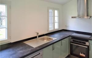 een keuken met een wastafel en een fornuis bij Cozy Apartment In Aldudes With House Sea View in Aldudes