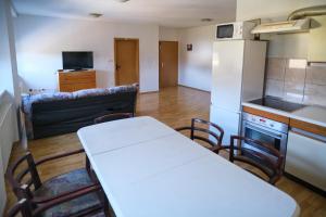 Köök või kööginurk majutusasutuses SOSTANJ VELENJE RAVNE SOBE ROOMS Vrtacnik d o o