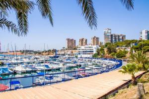 een aantal boten aangemeerd in een jachthaven bij Espanatour CAMPOAMOR in Orihuela