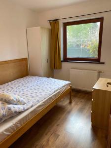 シオーフォクにあるApartment in Siofok/Balaton 31138の小さなベッドルーム(ベッド1台、窓付)