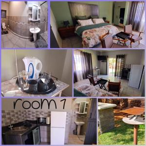 un collage de fotos de una habitación y un dormitorio en Van Zyls Hoek, en Vryburg