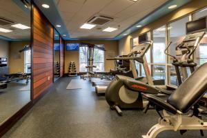 a gym with treadmills and ellipticals in a room at Fairfield Inn & Suites by Marriott Montgomery Airport in Hope Hull