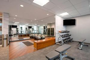 a fitness room with a gym with exercise equipment at Fairfield Inn & Suites By Marriott Duluth Waterfront in Duluth