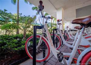 un grupo de bicicletas estacionadas una al lado de la otra en Miami Beach 1B 1B Incredible View apartment with Kitchen, en Hallandale Beach