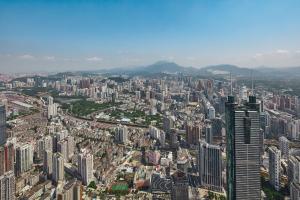 深圳景观或在酒店看到的城市景观