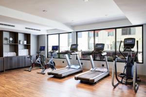 a gym with a bunch of exercise bikes in it at AC Hotel Tucson Downtown in Tucson