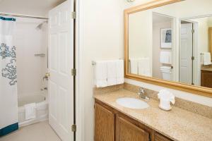 a bathroom with a sink and a mirror at Residence Inn Chicago O'Hare in Rosemont