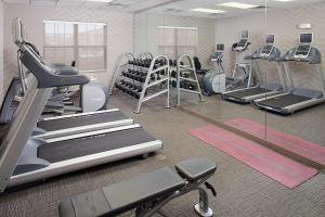 a gym with treadmills and elliptical machines at Residence Inn Chicago O'Hare in Rosemont