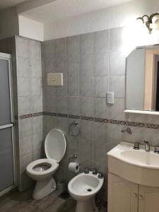 a bathroom with a toilet and a sink at Amplio, luminoso y centrico dep. 3 dorm in Concordia