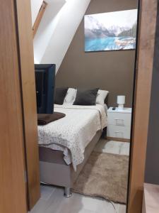 Voodi või voodid majutusasutuse Apartman Planinski san Divčibare toas