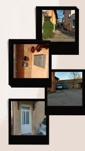 un collage de fotos de una casa con puerta en Le Savana Lodge, en Chanas