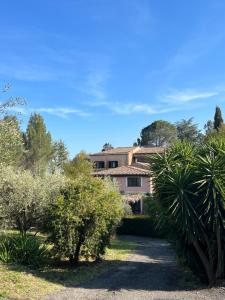 a house in the middle of a yard with trees at Bed and Breakfast Il Glicine in Piedimonte Etneo