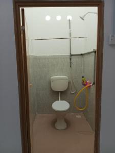 a bathroom with a toilet and a shower at Homestay Lembah Tambunan in Kampong Nail