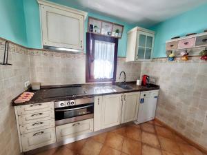 Kuchnia lub aneks kuchenny w obiekcie GATU PREMIUM Villa Lurberri piscina privada, 4 dormitorios, 2 baños, parking , jardines, " Preferente mayores de 25 años y familias " ín y barbacoa