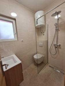 Koupelna v ubytování Apartments Čobanov