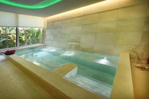 维拉西米乌斯Domu Simius Life Style Hotel的房间里有一个大型游泳池