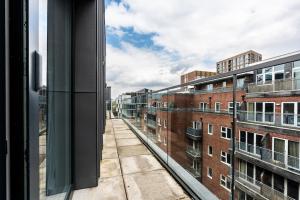 a view from a window of an apartment building at City Living Penthouse Apartment with Parking (Manchester) in Manchester