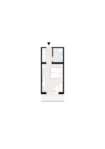 plan piętra domu z kominkiem w obiekcie Hotel Garni Apart TINA w mieście Ischgl