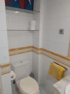 ein Badezimmer mit einem weißen WC und einem Waschbecken in der Unterkunft Apartamento a 15 minutos del centro in Madrid