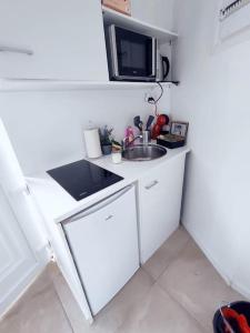 Kuchyňa alebo kuchynka v ubytovaní R10 Idéal déplacement pro