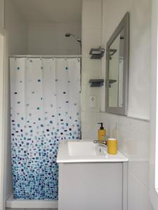 a bathroom with a sink and a shower at Pleno Casco Vello, Céntrico, Reformado 2023 in Vigo