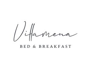 a handwritten logo for a red and breakfast restaurant at Villamena in Spello +93 photos