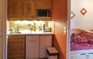 a small kitchen with a sink and a dishwasher at Beautiful Apartment In Vnosc With Kitchen in Vénosc