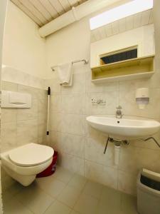 een badkamer met een toilet en een wastafel bij Lake View Residence -16 in Niederried