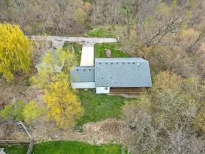 an aerial view of a house with a bridge at Beautiful home in Beach Park IL in Beach Park