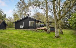 una casa negra en un campo con un árbol en Amazing Home In Tranekr With Jacuzzi, en Tranekær