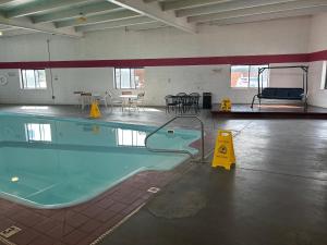 a swimming pool with two lanes in a room at Great Western Colorado Lodge in Salida