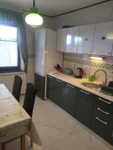 Kuchyň nebo kuchyňský kout v ubytování Zelena oaza Apartment