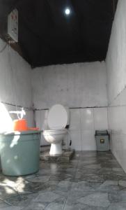 a bathroom with a toilet and a bath tub at Wanagiri Campsite in Gitgit