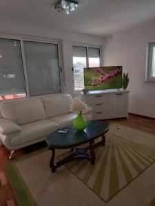 a living room with a couch and a table at Apartment Andric 2 in Trebinje