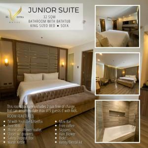 a collage of photos of a hotel room at El Vistra Hotel Angeles in Angeles
